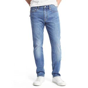 Gap 1969 Slim Straight Faded Fit Leg Medium Indigo Wash Denim Jeans Pants 40x32